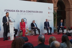 Dando discurso en la jornada del Día de la Constutición 2022 en León